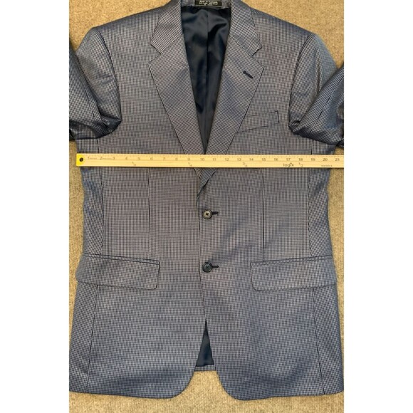 BIOS Silk Wool Blazer Mens 38R Houndstooth Tweed Jacket Sportcoat - Picture 6 of 11